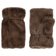 Dents Fingerless fuskpälsvantar - Mocca Brown