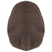 Dents Grafham Herringbone Tweed Flat Cap - Chokladbrun