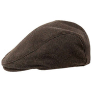 Dents Grafham Herringbone Tweed Flat Cap - Chokladbrun