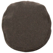 Dents Grafham Herringbone Tweed Flat Cap - Chokladbrun
