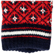 Dents Jacquard Fair Isle stickade handskar - Berry Red/Navy