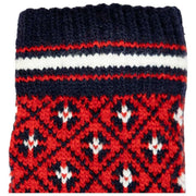 Dents Jacquard Fair Isle stickade handskar - Berry Red/Navy