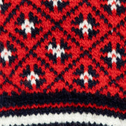 Dents Jacquard Fair Isle stickade handskar - Berry Red/Navy