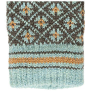 Dents Jacquard Fair Isle stickade handskar - kolgrå/blå