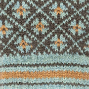 Dents Jacquard Fair Isle stickade handskar - kolgrå/blå
