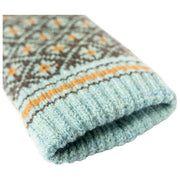 Dents Jacquard Fair Isle stickade handskar - kolgrå/blå