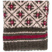 Dents Jacquard Fair Isle Stickade Handskar - Rosa/Kolgrå