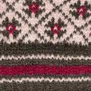 Dents Jacquard Fair Isle Stickade Handskar - Rosa/Kolgrå