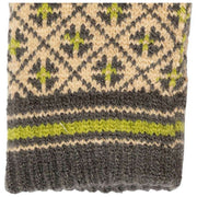 Dents Jacquard Fair Isle stickade handskar - Toffee Beige/Kolgrå