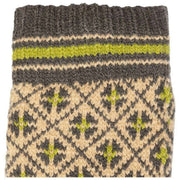 Dents Jacquard Fair Isle stickade handskar - Toffee Beige/Kolgrå