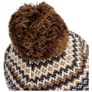 Dents Jacquard Fair Isle Pom Pom Bobble Hat - Chokladbrun