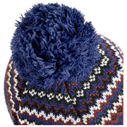 Dents Jacquard Fair Isle Pom Pom Bobble Hat - Marin/Vit/Brun