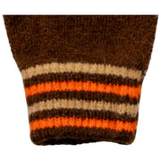 Dents Knitted Stripe Cuff Handskar - Chokladbrun