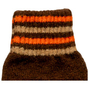 Dents Knitted Stripe Cuff Handskar - Chokladbrun