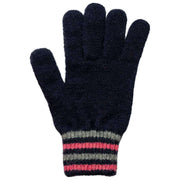 Dents Knitted Stripe Cuff Handskar - Marinblå