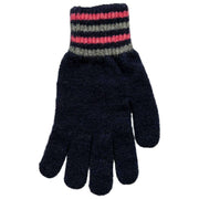 Dents Knitted Stripe Cuff Handskar - Marinblå