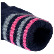 Dents Knitted Stripe Cuff Handskar - Marinblå