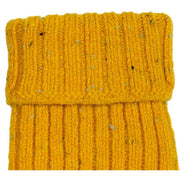 Dents Marl Yarn Half Finger Gloves - Ochre Yellow