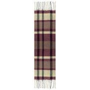 Dents Rutig rutig filtscarf - Damson Burgundy/Beige