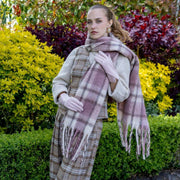 Dents Rutig rutig filtscarf - ljusrosa