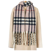 Dents Rutig rutig filtscarf - ljusrosa/svart