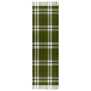 Dents Plain Check Scarf - Olivgrön/Vit