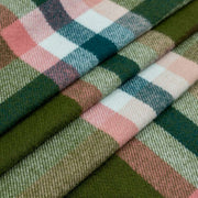 Dents Plain Check Scarf - Olivgrön/Vit