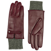 Dents Renee Touchscreen Läderhandskar - Damson Burgundy/Charcoal Grey
