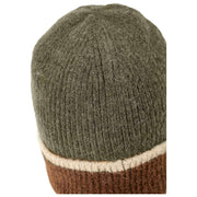 Dents Ribbstickad Wool Beanie Hat - Olivgrön