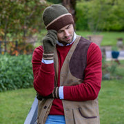 Dents Ribbstickad Wool Beanie Hat - Olivgrön