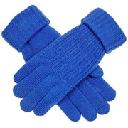 Dents Ribbed Knit Gloves - Cobalt Blue/Black