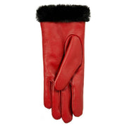 Dents Yasmin Touchscreen Leather Gloves - Berry Red/Black