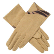 Dents Zebra Print Touchscreen Velour-Lined Gloves - Sand Beige