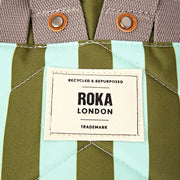 Roka Canfield B Liten Återvunnen Canvas Ryggsäck - Moss Stripe/Blå