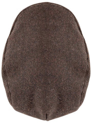 Dents Grafham Herringbone Tweed Flat Cap - Chokladbrun