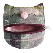 Earth Squared Tweed Novelty Cat Purse - Aberlady Purple