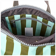 Roka Canfield B Liten Återvunnen Canvas Ryggsäck - Moss Stripe/Blå