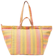 Roka Marylebone Stor bomullscanvas överdimensionerad tygväska - Faded Multi Stripe