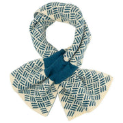 Elie Beaumont Stickad Pull Through Scarf - Teal Basketweave