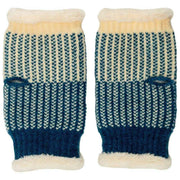 Elie Beaumont stickade handledsvärmare - Teal Basketweave
