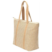 Elie Beaumont Sommar Tygväska - Guld Geometrisk Basketweave