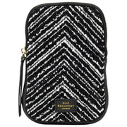 Elie Beaumont Velvet Telefonväska - Svart Chevron/Vit