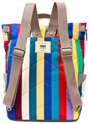 Roka Canfield B Medium Återvunnen Canvas Ryggsäck - Bred Multi Stripe