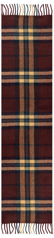 Dents Rutig Rutig Tofs Scarf - Merlot Röd
