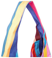 Roka Hoxton Large Cotton Canvas Axelväska - Bred Multi Stripe