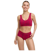 Falke Daily Comfort Print 2-Pack Bustier Bralette - Svart/Röd