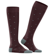 Falke Dot Knee High Socks - Burgundy