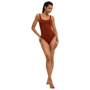 Falke Timeless Cotton Tank Brief Bodysuit - Mink Brown