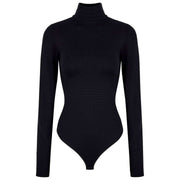 Falke Timeless Cotton Turtle-Neck String Bodysuit - Svart