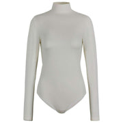 Falke Timeless Cotton Turtle-Neck String Body - Pearl White